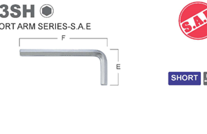 33SH מפתח אלן קצר אינצ'י